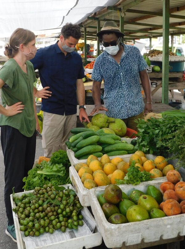 tourist visit local market