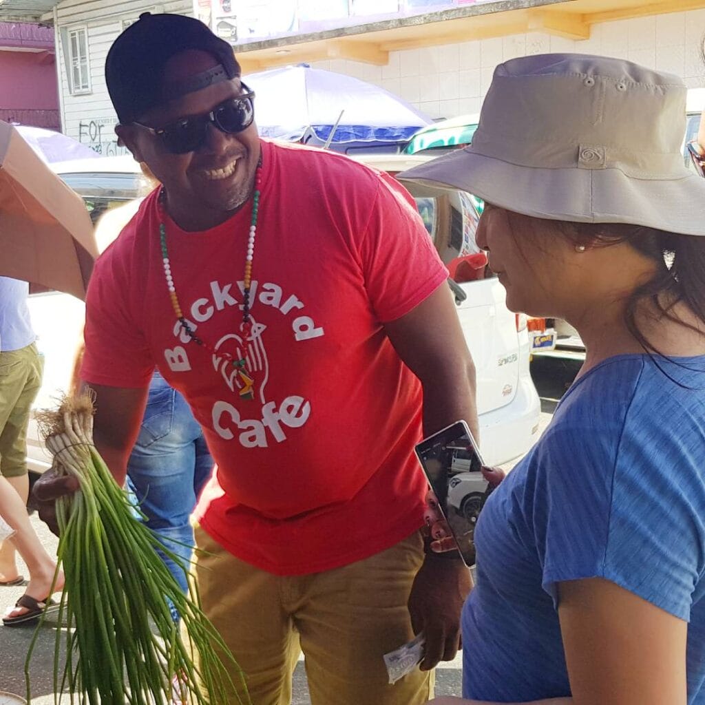 tourist visit local market